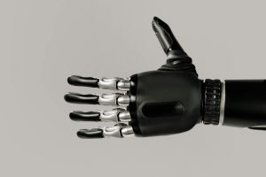 black robotic hand